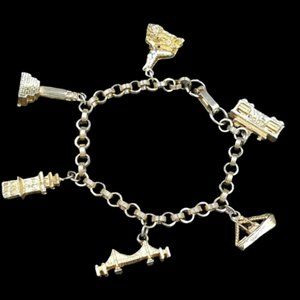 Vintage Travel Theme Charm Bracelet
